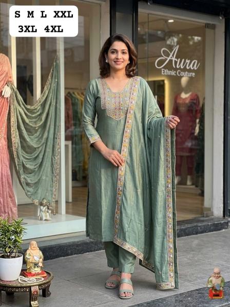 Krunique 3pcs wholesale kurtis in surat